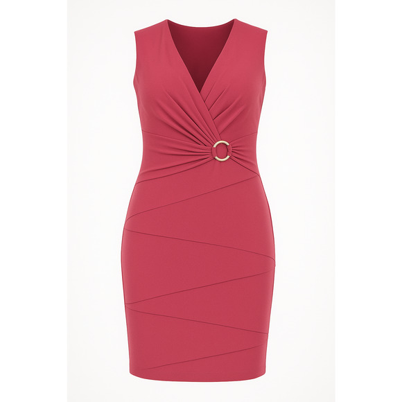 White House Black Market Dress Size 10 Hot Pink instantly slimming knee length - Picture 5 of 6